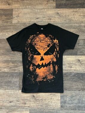 Halloween Jack O Lantern Skull Celebrate Black T Shirt Tee Adult Sz Small